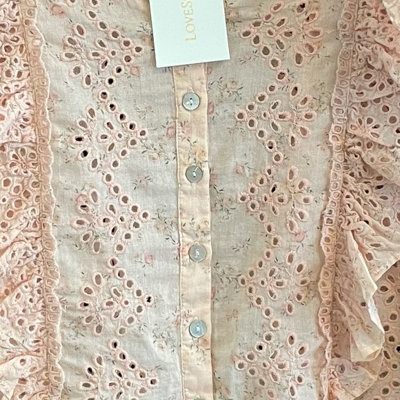 NWT LoveShackFancy Kim Top in Pink Parfait L - Picture 10 of 12